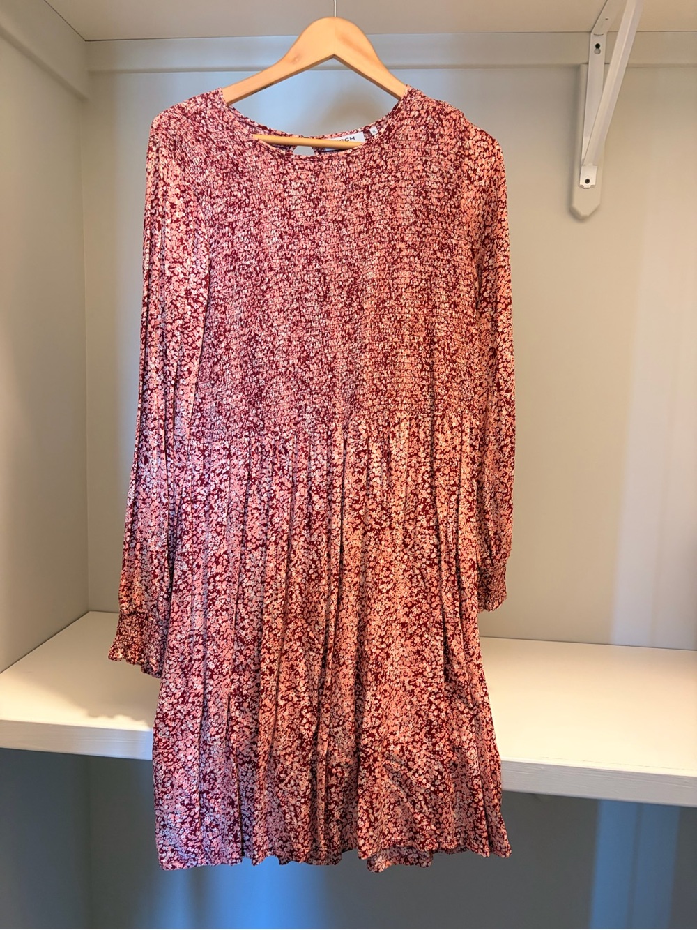 Women's Pink Floral Midi Dress